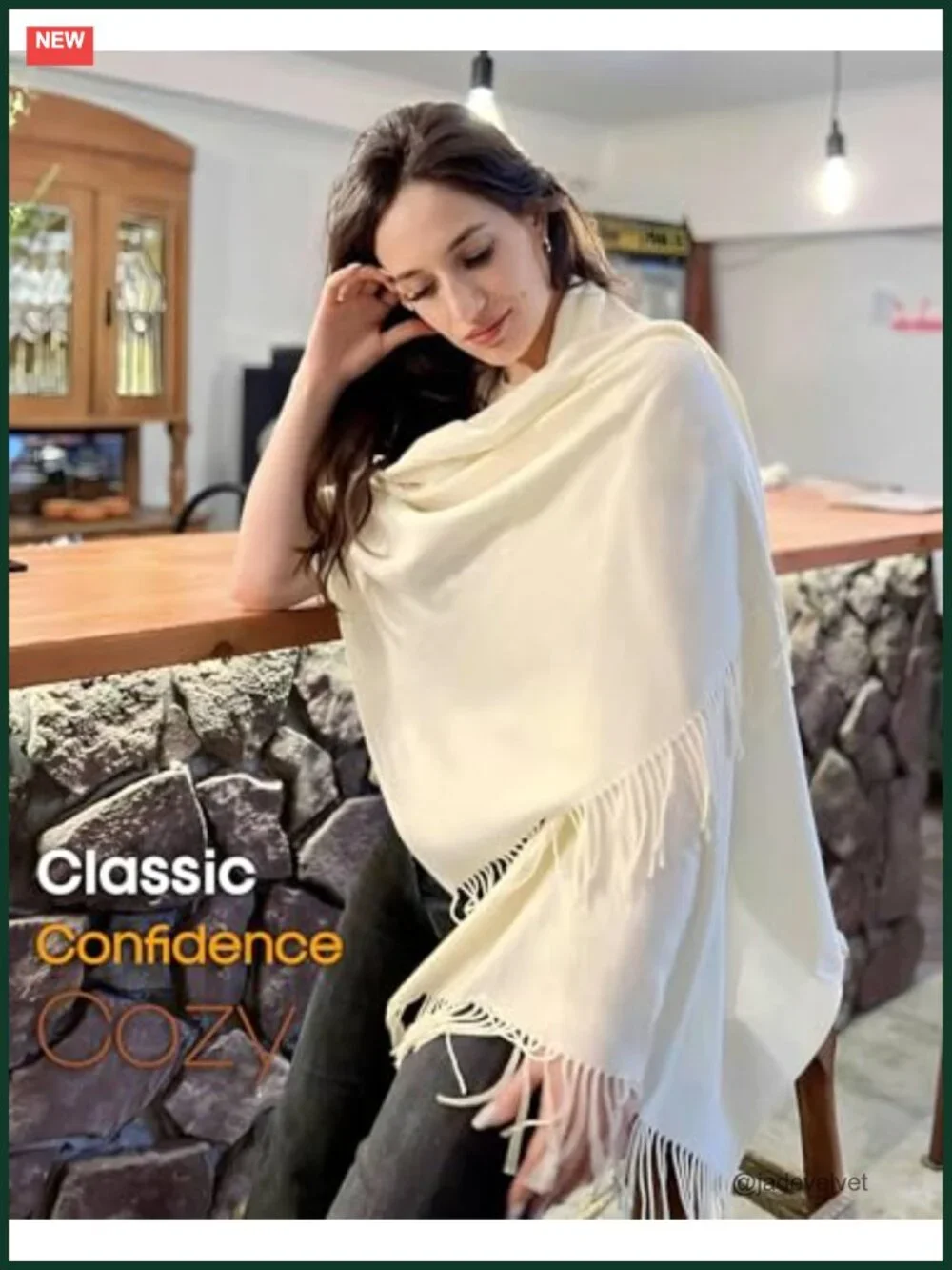 Buttery Soft Pashmina Shawl Wrap - Oversized Blanket Scarf - Viscose Blend -
